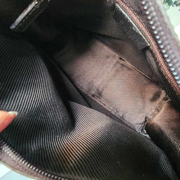 Vintage Gucci GG Supreme Monogram Canvas Brown Leather Mini Zippered Tote Bag - Picture 9 of 16